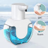 A white wall-mounted infrared automatic foam soap dispenser with separate gel and foam dispensing options.