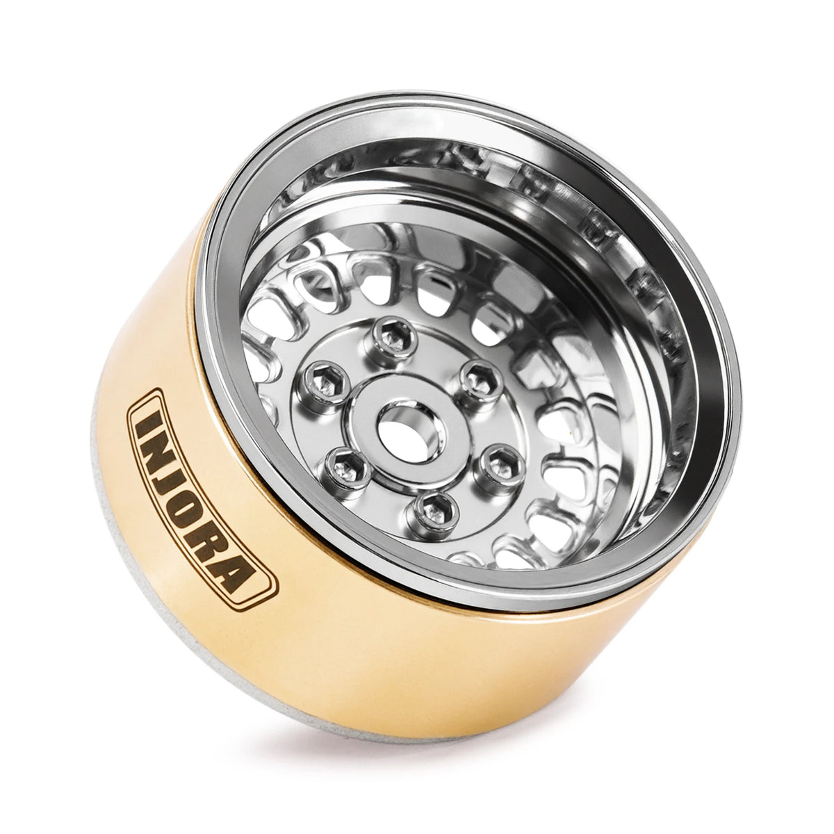 INJORA 1.0" Modular Beadlock Wheels for 1/18 1/24 RC Crawlers - Brass & Aluminum