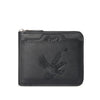 HOVIS Men's Slim Leather Wallet with Eagle Emboss and Zip Closure