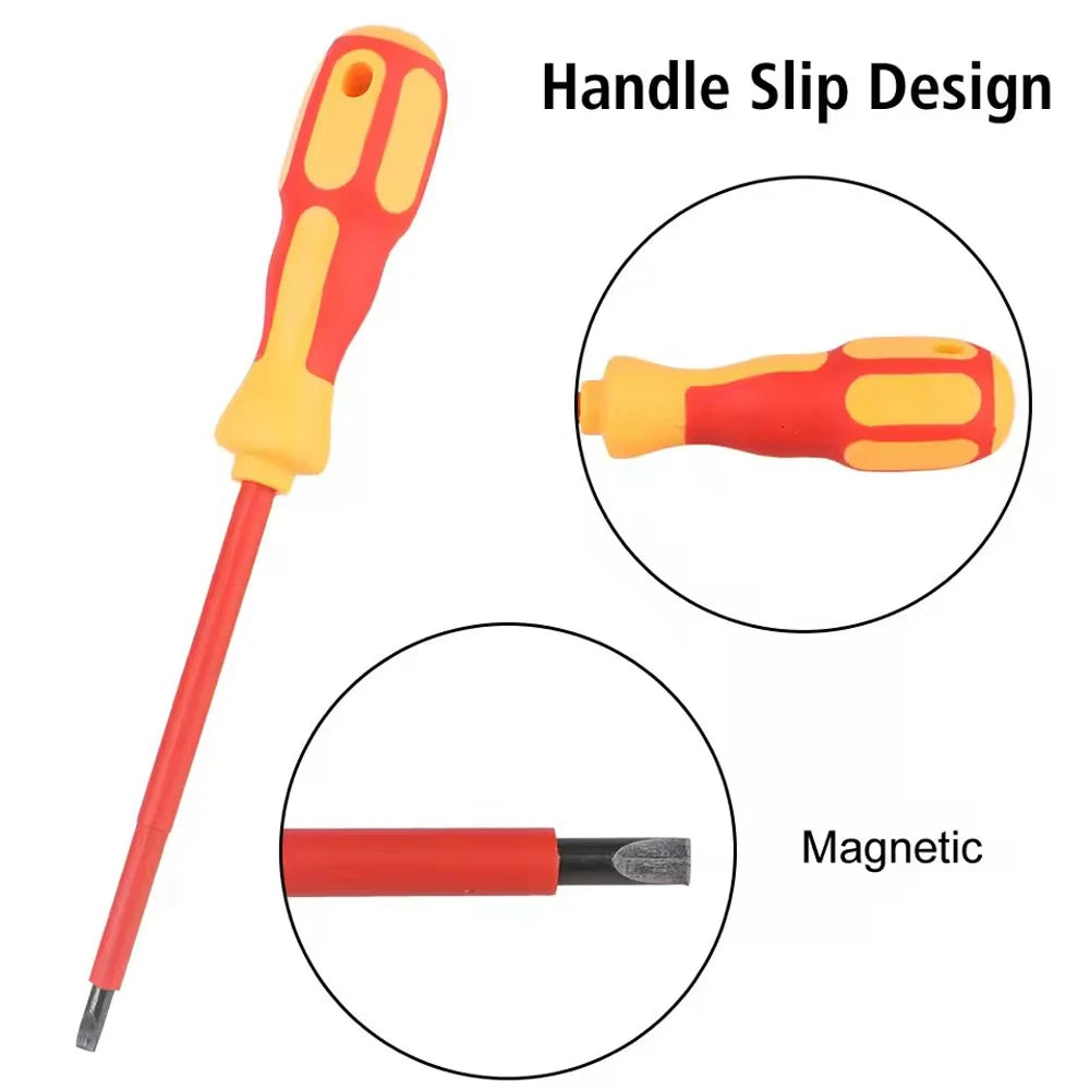 Insulated 1000V Magnetic Screwdriver Set for Electricians