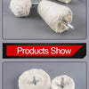 A set of cotton polishing buffing wheels for drills, showing various sizes and materials.
