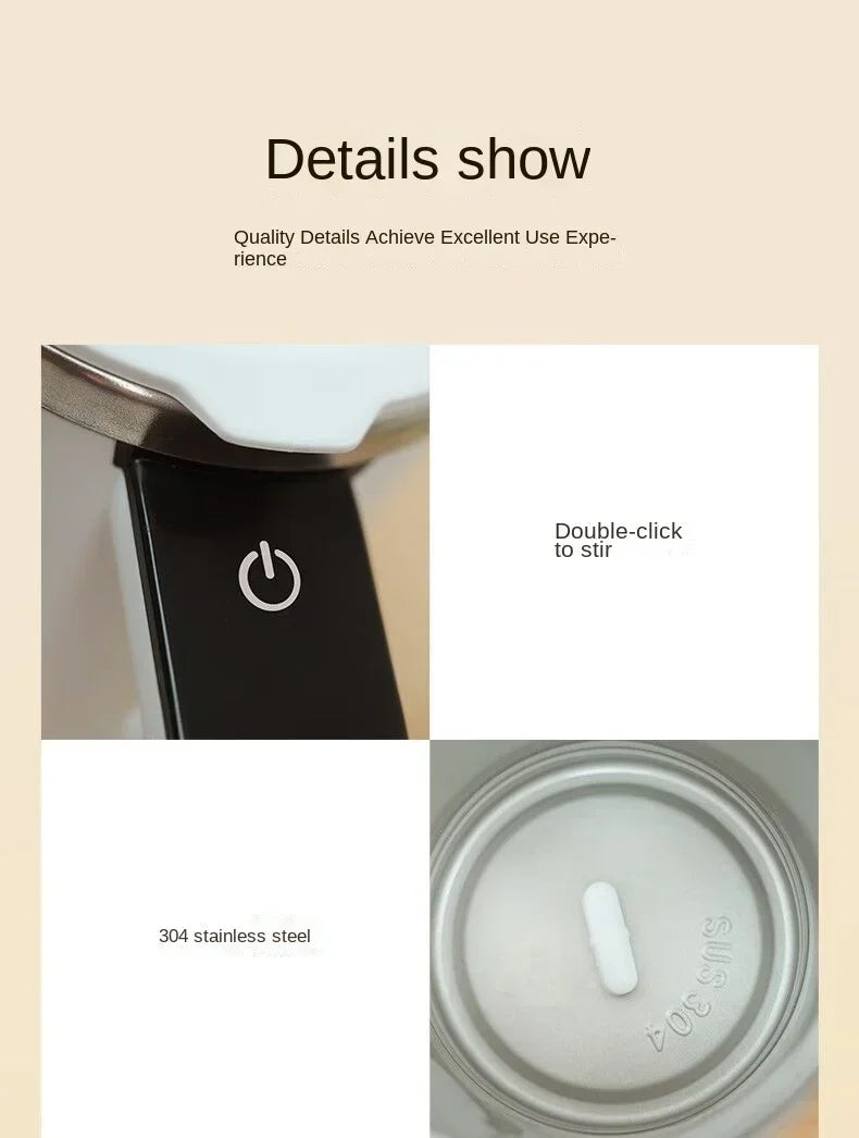 Self-Stirring Travel Mug with Temperature Display