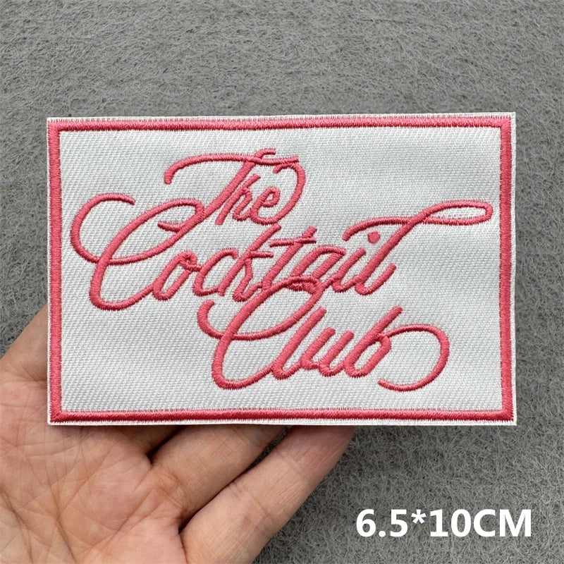Pink Embroidered Iron-On Letter Patches for Clothing & Accessories