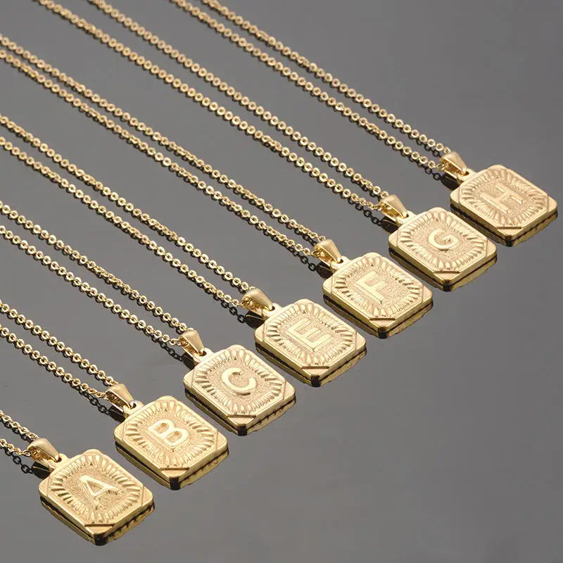 Initial Pendant Necklace in Stainless Steel