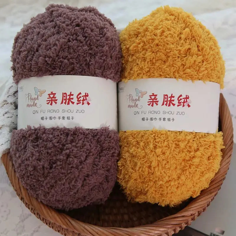 Soft Chenille Yarn for Knitting and Crochet Projects