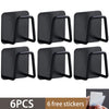 Six black stainless steel sponge holders or kitchen sink racks displayed in a row.