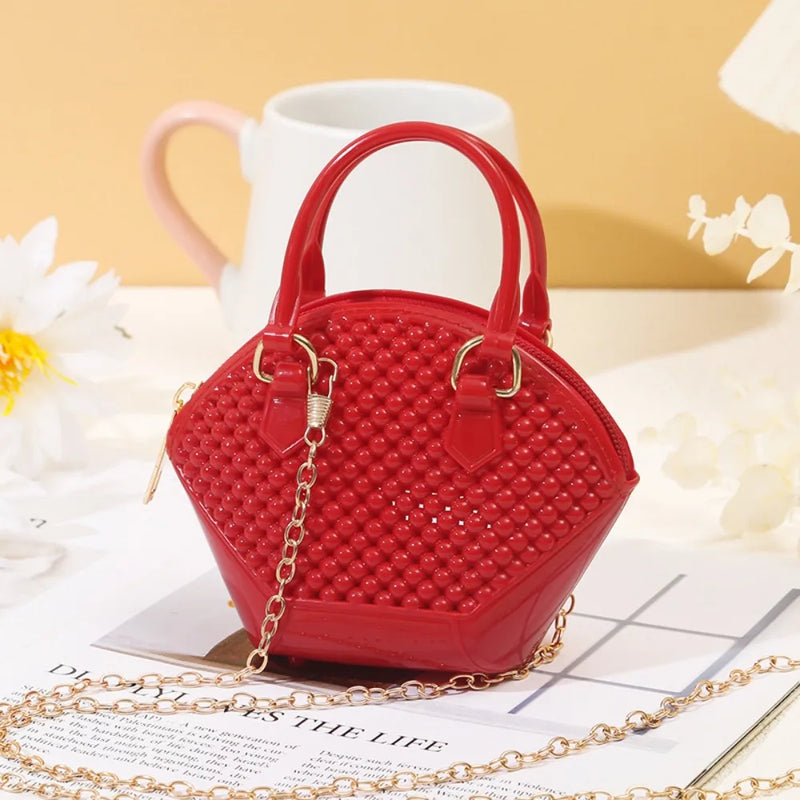 Transparent Jelly Crossbody Bag with Chain Strap