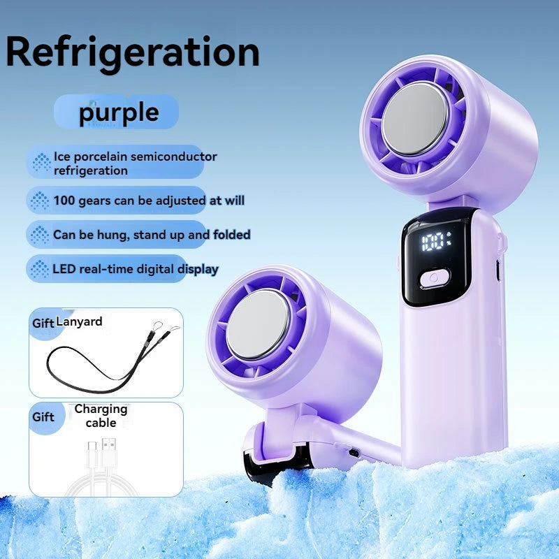 Portable Foldable Neck Fan with Stepless Speed Control