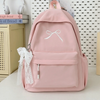 Embroidered Bow Nylon Backpack for Girls – Lightweight & Spacious