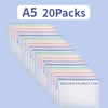 20 paquetes de bolsas de documentos de malla con cremallera en varios colores pastel apilados en fila