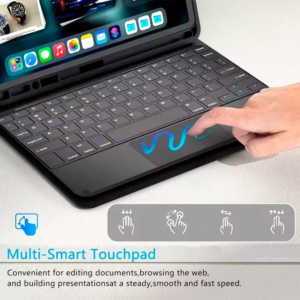 Bluetooth Keyboard Case for iPad Pro 11, iPad Air, and iPad 9th/10th Generation