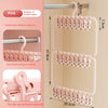 Pink double-layer clip storage rack for laundry drying with a head-lengthened groove design