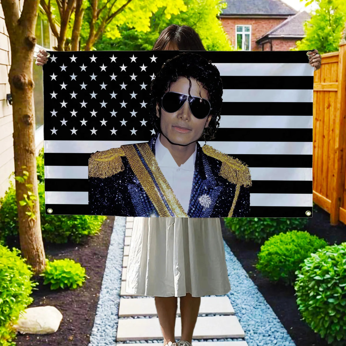 Michael Jackson Tribute Flag - Black American Tapestry Wall Hanging
