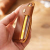 Vintage Leather Slim Card Holder with Snap Closure