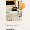 Thick Chenille Sofa Cover with Tassel Fringe — Scratch Resistant & Reversible