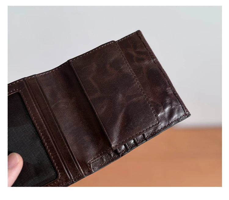 Vintage Genuine Leather Bifold Wallet