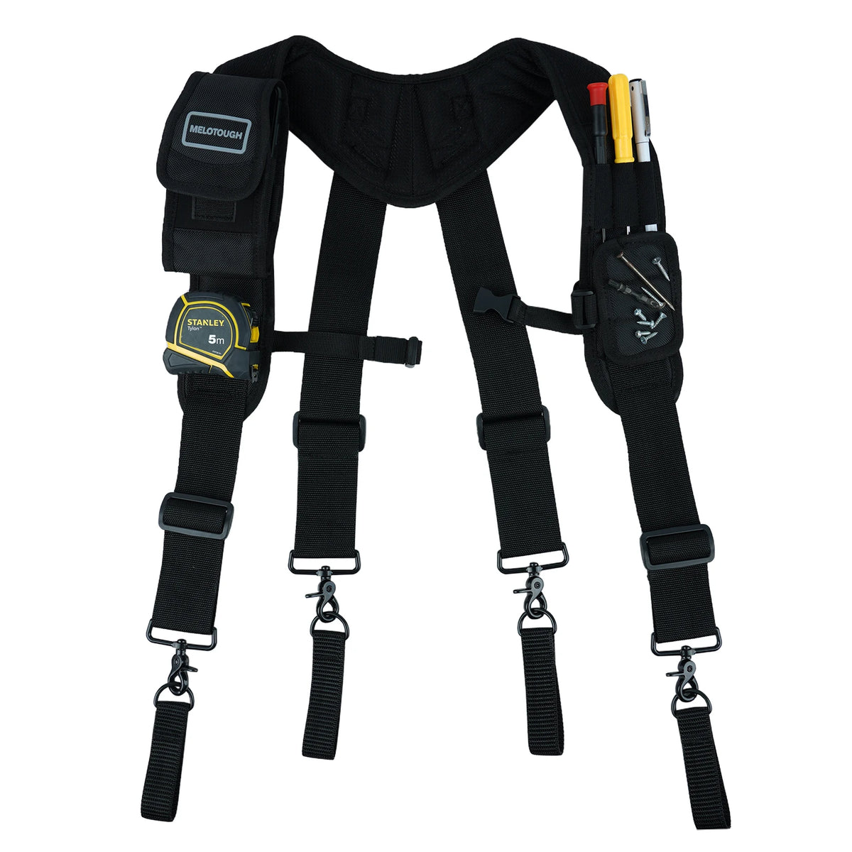 Heavy-Duty Padded Tool Belt Suspenders with Detachable Phone Holder