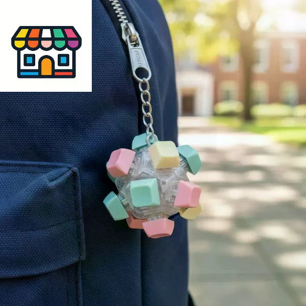 LED Fidget Keychain with 12 Click Buttons