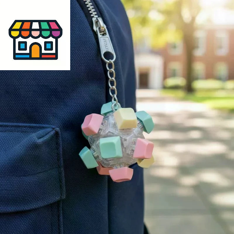 LED Fidget Keychain with 12 Click Buttons