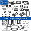 Carbon fiber interior trim kit for Dodge Charger featuring various trim pieces and accents.
