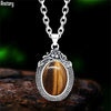 Vintage Tiger Eye Plant Pendant Necklace