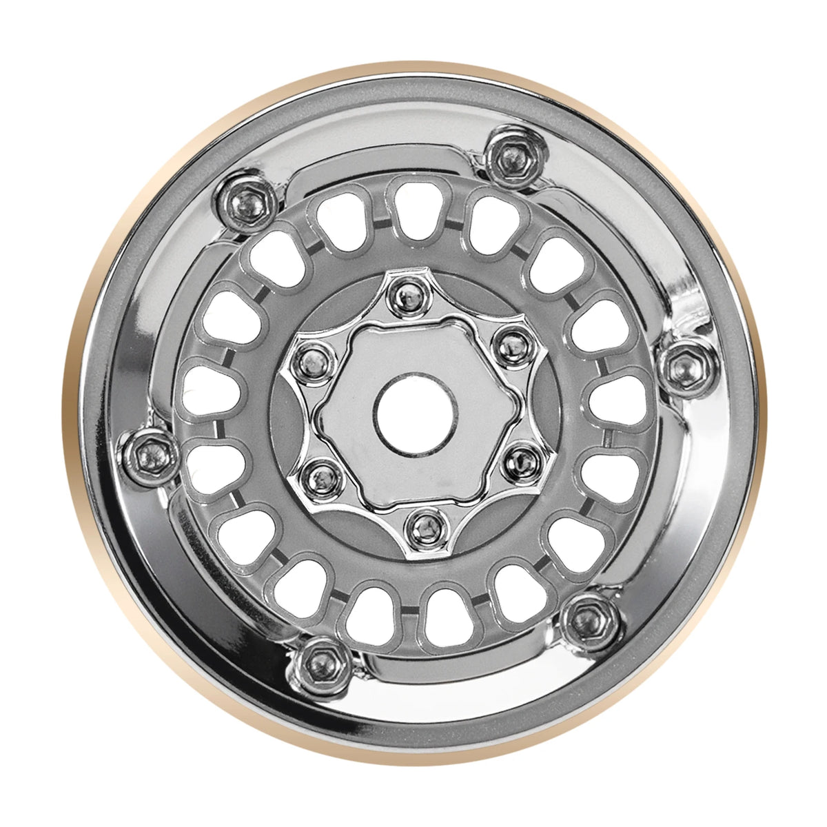 INJORA 1.0" Modular Beadlock Wheels for 1/18 1/24 RC Crawlers - Brass & Aluminum