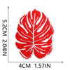 Red 3D Embroidered Iron-On Patches for Clothing & Crafts
