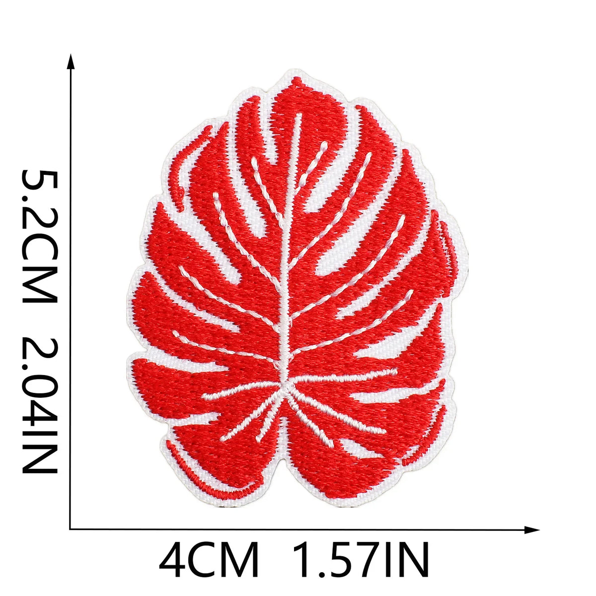 Red 3D Embroidered Iron-On Patches for Clothing & Crafts