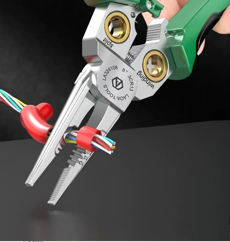 8-in-1 Multifunctional Wire Stripping Pliers with Electrical Test Function