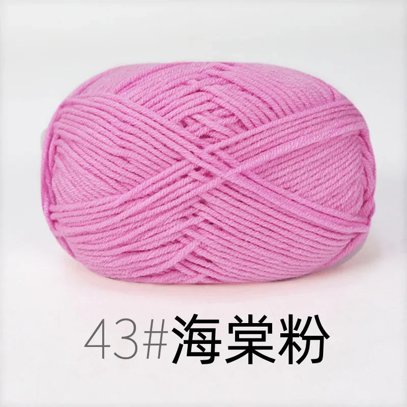 4-Ply Soft Cotton Blend Yarn for Knitting and Crochet