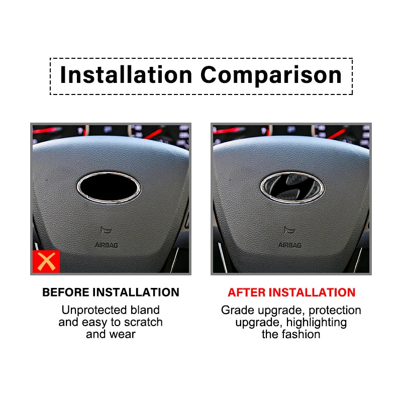 Carbon Fiber Steering Wheel Trim for Hyundai Models