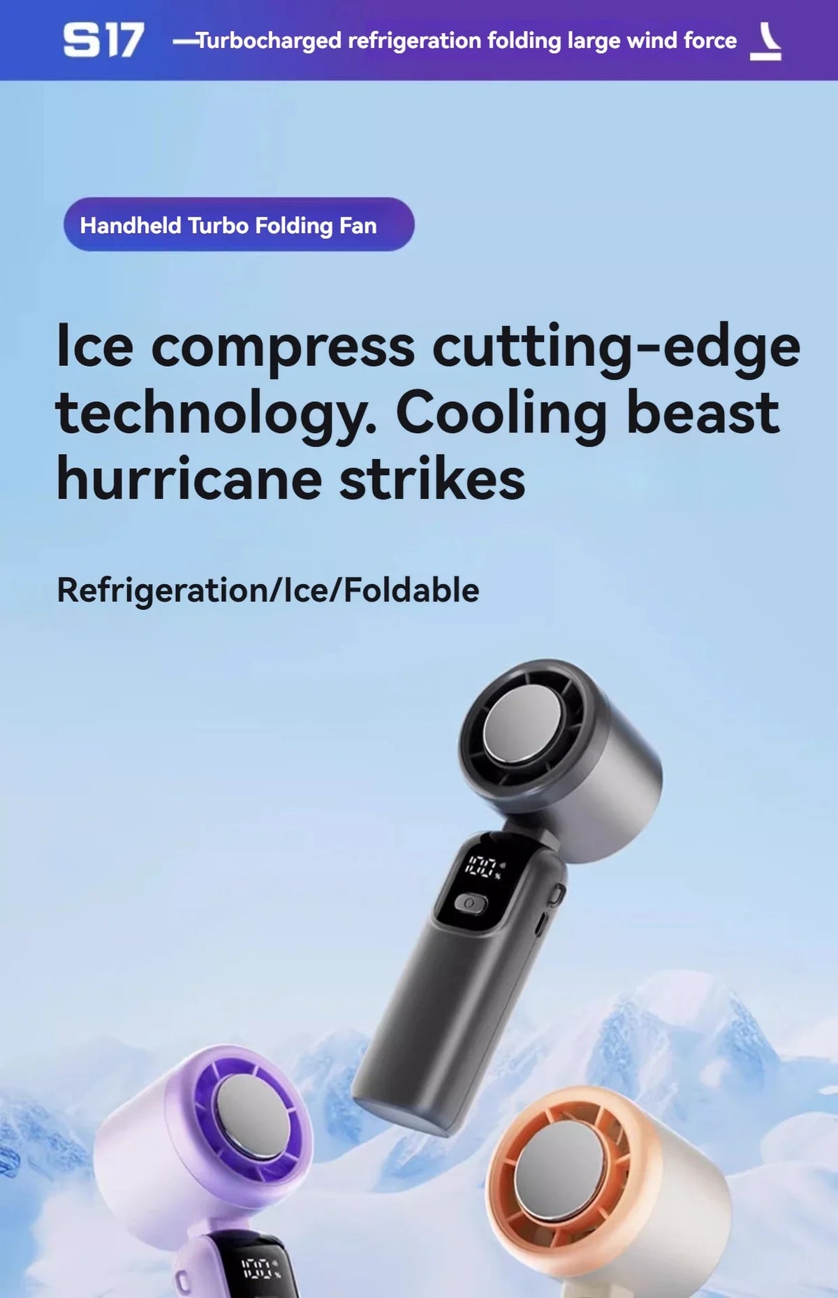 Portable Foldable Neck Fan with Stepless Speed Control