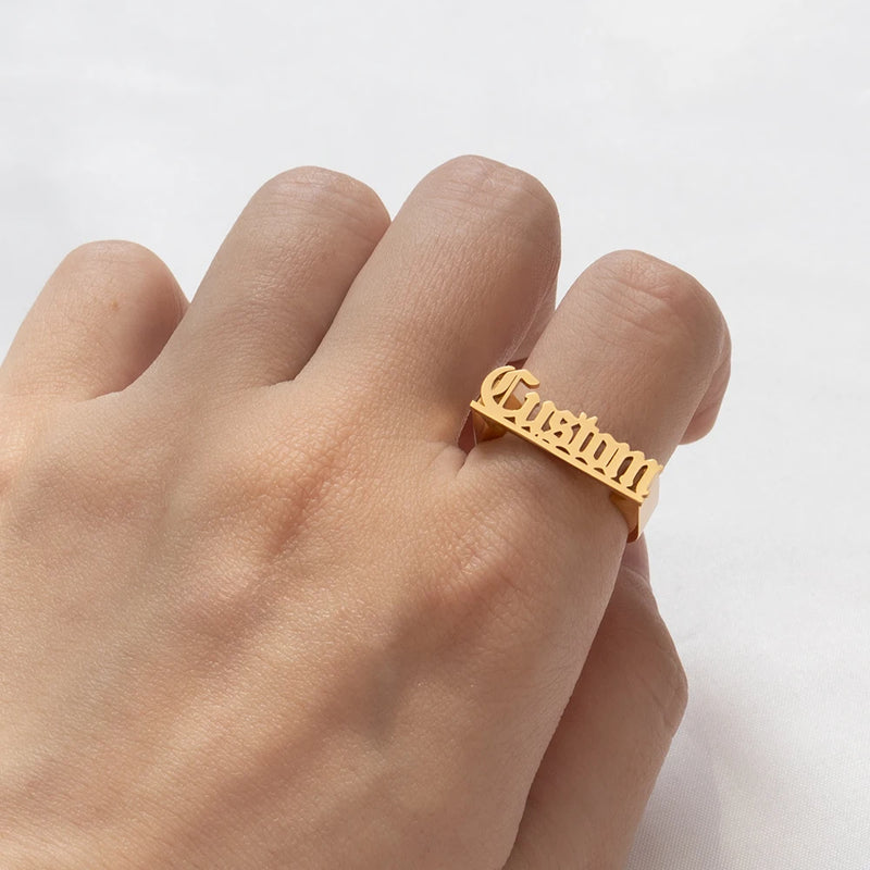 Personalized Stainless Steel Name Ring