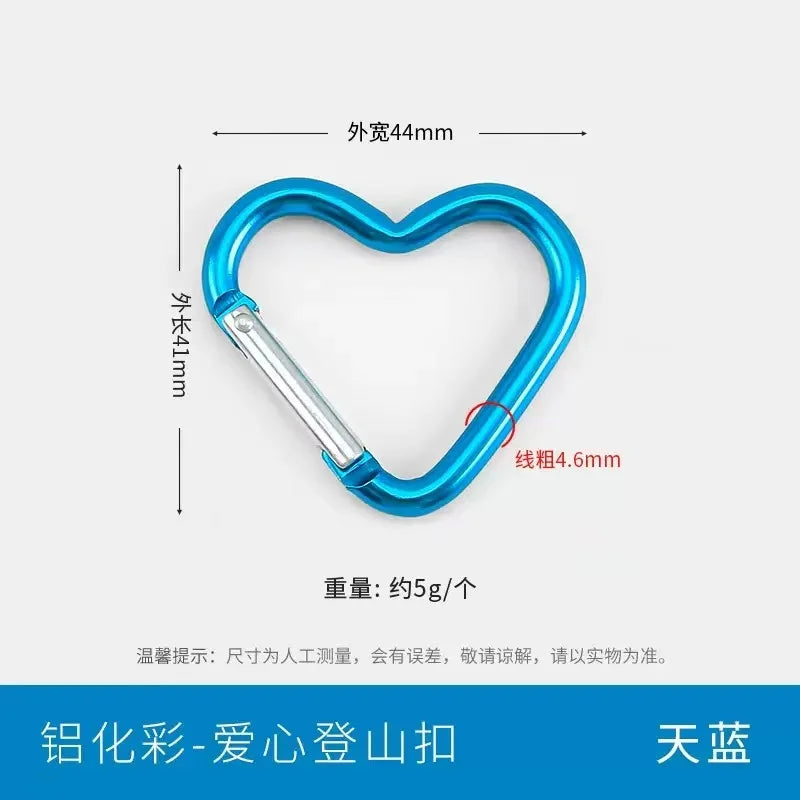 Vibrant Heart-Shaped Carabiner Clips for Keys & DIY Jewelry