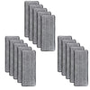 A set of three gray reusable microfiber mop pad replacement heads arranged in a fan shape.