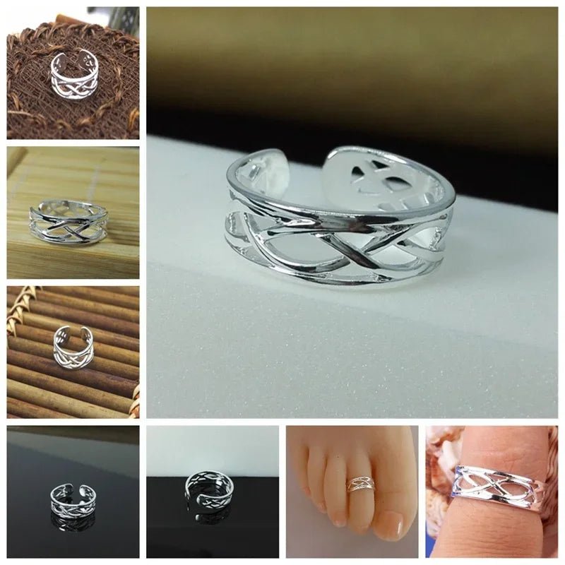 Antique Silver Adjustable Toe Ring