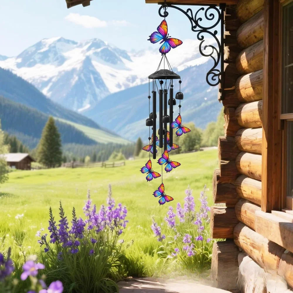 Hand-Painted Hummingbird Metal Wind Chime for Garden & Patio