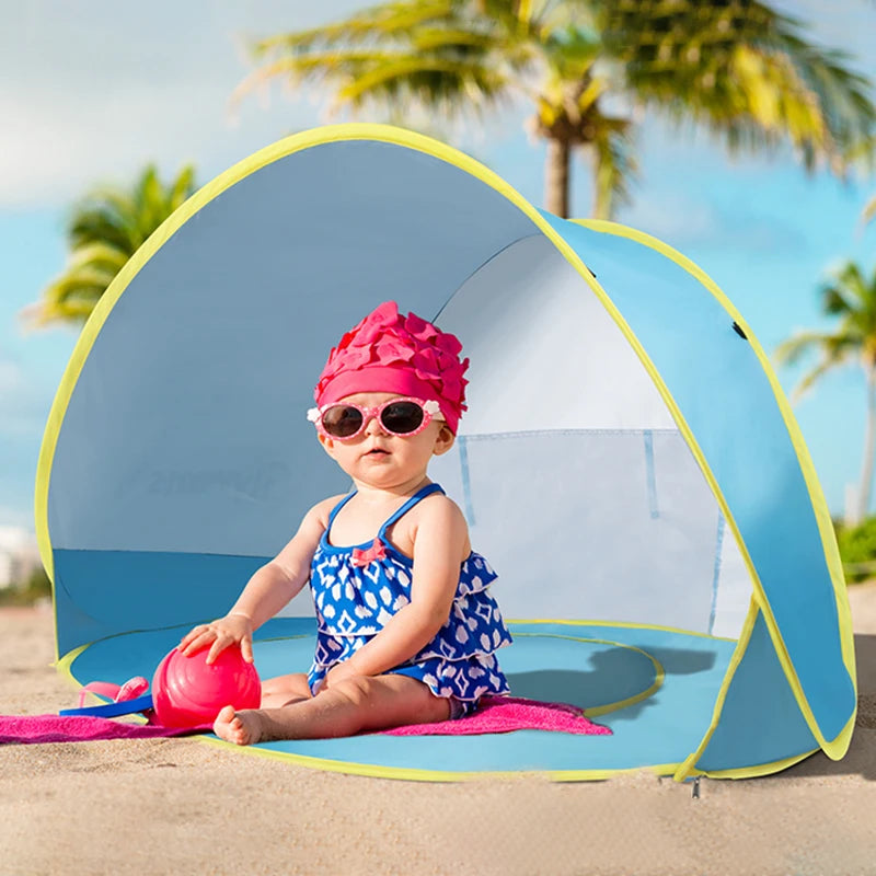 Pop-Up Beach Tent with Built-In Splash Pool for Kids