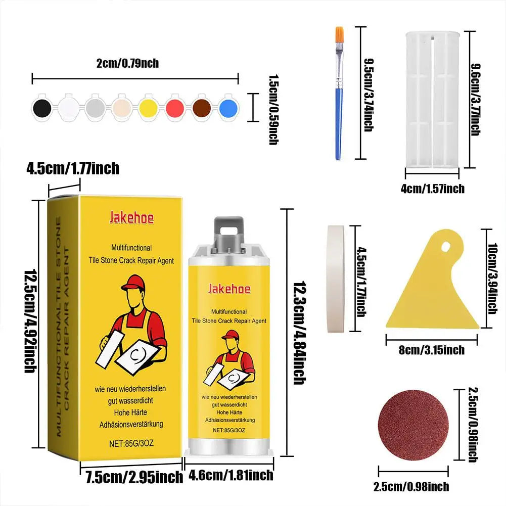 Tile & Stone Crack Repair Kit with Color Matching