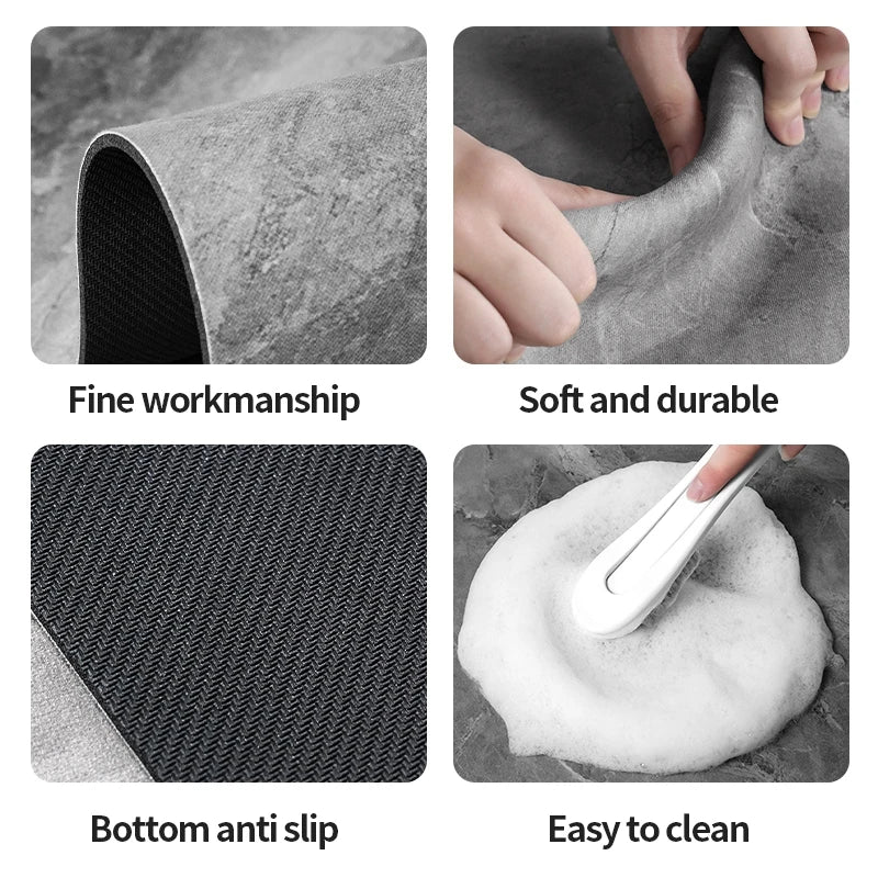 Ultra-Absorbent Diatomite Bath Mat with Non-Slip Rubber Base