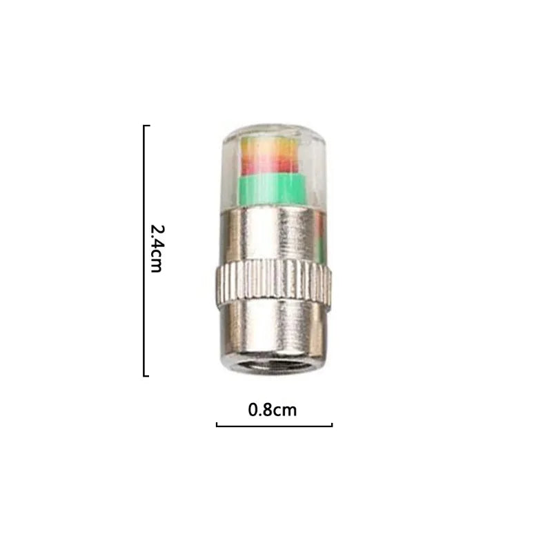 Tire Pressure Monitoring Valve Caps with Color Alert Indicators (4-Pack)