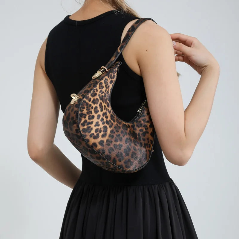 French-Style Cow Print Crossbody Bag