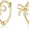 Sterling Silver Bow Hoop Earrings