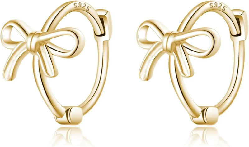 Sterling Silver Bow Hoop Earrings