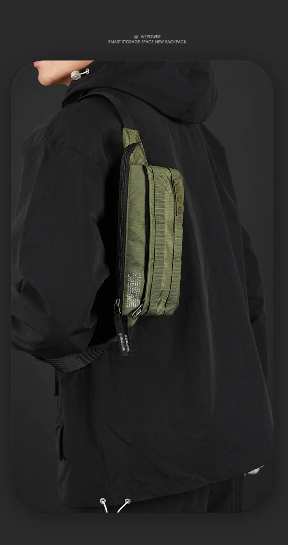 Vintage Style Crossbody Chest Bag for Men – Compact Nylon Shoulder Pack