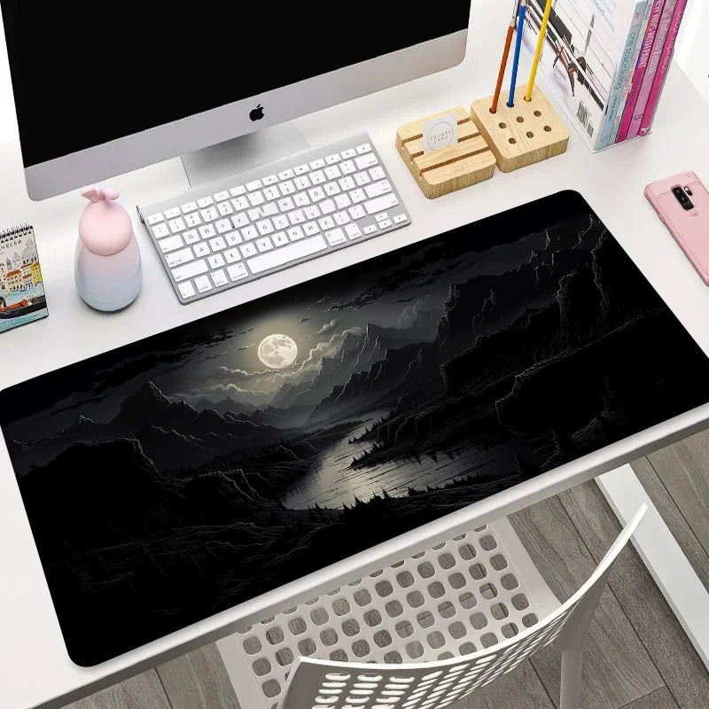 Large Non-Slip Mouse Pad with Night Moonlight Design