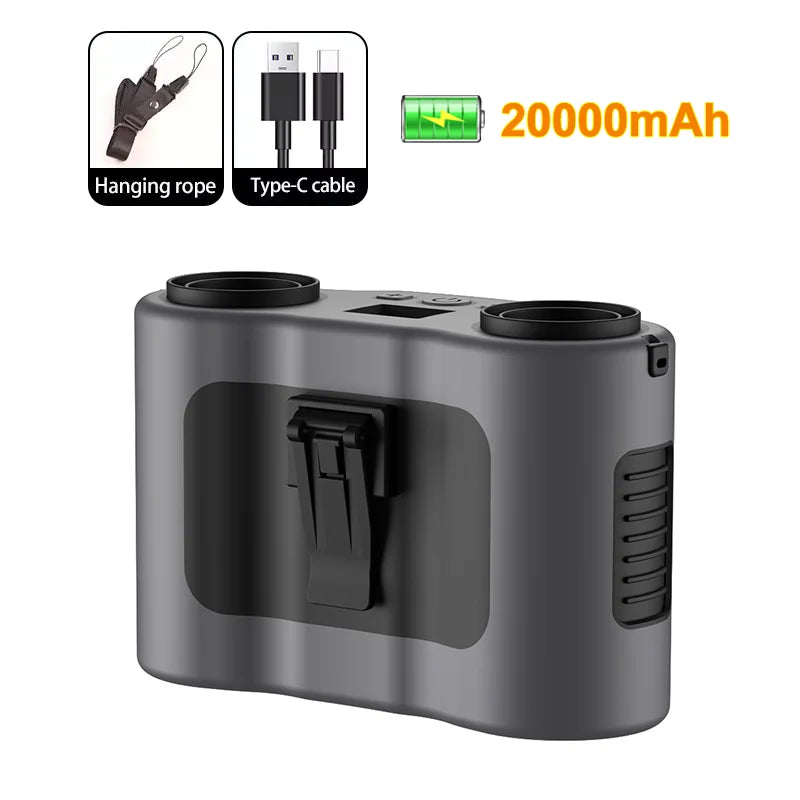 Portable Waist Fan with 20,000mAh Battery