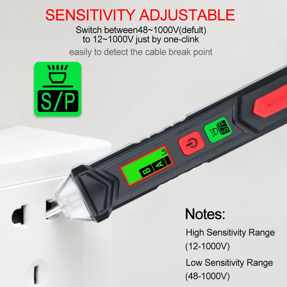 Non-Contact Voltage Tester Pen (12–1000V AC)