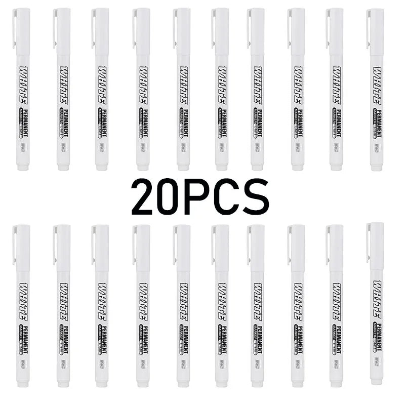Waterproof White Paint Marker Pen – Permanent, 1mm Fine Tip