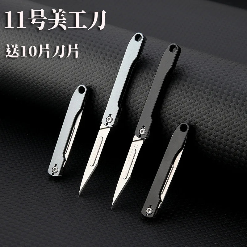 Compact Folding Utility Knife with Replaceable Blades